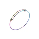 1.8mm wire 55-65mm Stainless Steel Rilver Rose Gold Rainbow Round Wire Bangle 