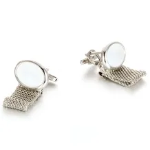 Mother of Pearl Cuff Links Copper Cufflinks