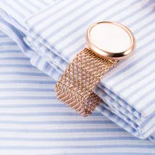 Oval Mother-Of-Pearl Rose Gold Chain-Link Cufflinks