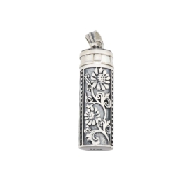 10x30MM Solid 925 Sterling Silver Wish Vial Pendant Prayer Box Antiqued Silver