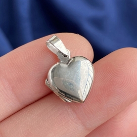 12MM Heart Photo Locket - 925 Sterling Silver Memorial Pendant for DIY Necklace