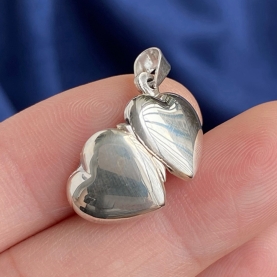 12MM Heart Photo Locket - 925 Sterling Silver Memorial Pendant for DIY Necklace