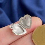 12MM Heart Photo Locket - 925 Sterling Silver Memorial Pendant for DIY Necklace