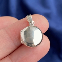12MM Round Photo Locket - 925 Sterling Silver Memorial Pendant for DIY Necklace