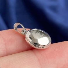 12MM Round Photo Locket - 925 Sterling Silver Memorial Pendant for DIY Necklace