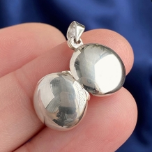 12MM Round Photo Locket - 925 Sterling Silver Memorial Pendant for DIY Necklace