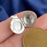 12MM Round Photo Locket - 925 Sterling Silver Memorial Pendant for DIY Necklace