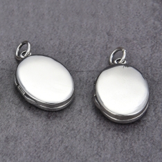 15x20MM Oval Photo Locket Solid 925 Sterling Silver