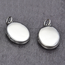15x20MM Oval Photo Locket Solid 925 Sterling Silver