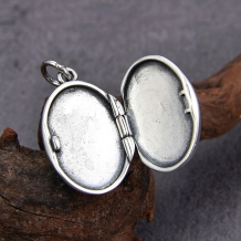 15x20MM Oval Photo Locket Solid 925 Sterling Silver