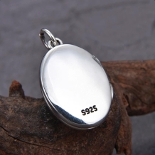 15x20MM Oval Photo Locket Solid 925 Sterling Silver