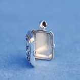 19x26mm Rectangular Photo Locket - Solid 925 Sterling Silver Memorial Pendant