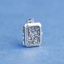 19x26mm Rectangular Photo Locket - Solid 925 Sterling Silver Memorial Pendant