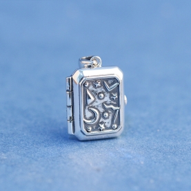 19x26mm Rectangular Photo Locket - Solid 925 Sterling Silver Memorial Pendant