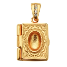  4x6MM Keepsake Breast Milk Resin Oval Bezel Settings Book Photo Locket Pendant Charm