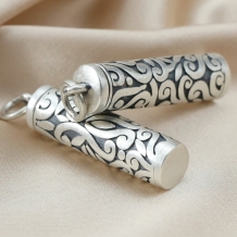 9x36MM tube-shaped keepsake urn is crafted from solid 925 sterling silver