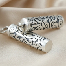 9x36MM tube-shaped keepsake urn is crafted from solid 925 sterling silver