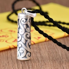 9x36MM tube-shaped keepsake urn is crafted from solid 925 sterling silver