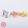 4 Prong Setting 6mm Square Pendant Empty Mounting S925 Sterling Silver