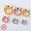 4 Prong Setting 5 6 7 8 9 10mm Round Pendant Empty Mounting S925 Sterling Silver