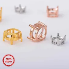 4 Prong Setting 5 6 7 8 9 10mm Round Pendant Empty Mounting S925 Sterling Silver