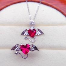 6x6mm Halloween Heart S925 Sterling Silver Pendant setting