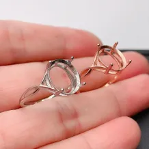 10*12mm Round Ring Mount 925 Sterling Silver Rose Gold Plated Diy Ring Adjuster