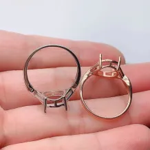 10*12mm Round Ring Mount 925 Sterling Silver Rose Gold Plated Diy Ring Adjuster