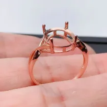 10*12mm Round Ring Mount 925 Sterling Silver Rose Gold Plated Diy Ring Adjuster