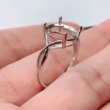 10*12mm Round Ring Mount 925 Sterling Silver Rose Gold Plated Diy Ring Adjuster