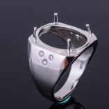 13x18/15x20/16x22mm 4 Prong Rectangle 925 Sterling Silver Ring Setting For Men
