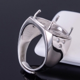13x18/15x20/16x22mm 4 Prong Rectangle 925 Sterling Silver Ring Setting For Men