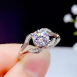 18K Gold-Plated 4-Prong Ring Setting For 6.5mm (1ct) Round Moissanite 925 Silver