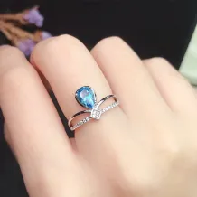 18K Gold-Plated Crown Ring Setting For 5x7mm Pear-Shaped Gemstones 925 Silver