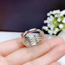 18K Gold-Plated Men's Ring Settings For 6.5mm (1ct), 8mm (2ct), 9mm (3ct) &amp; 11mm (5ct) Round Moissanite 925 Silver