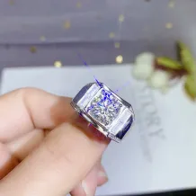 18K Gold-Plated Men's Ring Settings For 5mm/6.5mm/8mm/9mm Round Moissanite 925 Silver