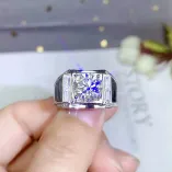 18K Gold-Plated Men's Ring Settings For 5mm/6.5mm/8mm/9mm Round Moissanite 925 Silver