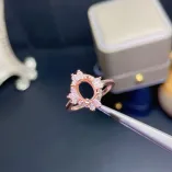 18K Gold Plated S925 Sterling Silver for 6x8mm Oval Cut Ruby Sapphire Emerald Ring Setting