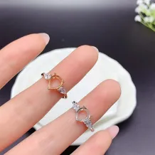 18K Gold Plated S925 Sterling Silver Ring Setting 7x9mm Pear-Shaped Topaz/Crystal Mount