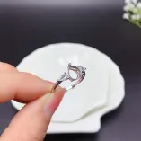 18K Gold Plated S925 Sterling Silver Ring Setting 7x9mm Pear-Shaped Topaz/Crystal Mount