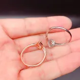 18K Gold Plated S925 Sterling Silver Ring Setting for 4x6mm Ruby/Sapphire/Emerald