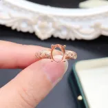 18K Gold Plated S925 Sterling Silver Ring Settings for Oval 6x8/7x9/8x10mm Jadeite Mounts