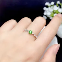 18K Gold-Plated Silver Ring Setting for 4mm Round Gemstones