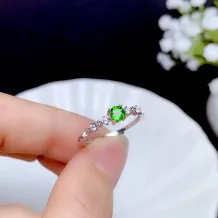 18K Gold-Plated Silver Ring Setting for 4mm Round Gemstones