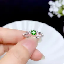 18K Gold-Plated Silver Ring Setting for 4mm Round Gemstones