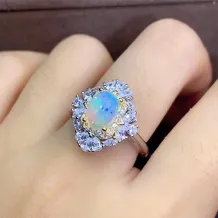 18K Gold-Plated Silver Ring Setting for 6x8mm Oval Gemstones