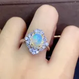 18K Gold-Plated Silver Ring Setting for 6x8mm Oval Gemstones