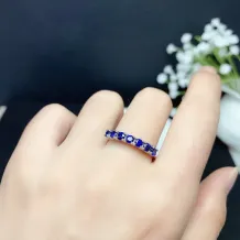 18K Gold-Plated Sterling Silver Cluster Ring Setting for 3x3mm Round Colored Gemstones/Jadeite