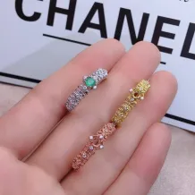 18K Gold-Plated Sterling Silver Openwork Ring Setting with 3mm Round Gemstones Unset