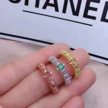 18K Gold-Plated Sterling Silver Openwork Ring Setting with 3mm Round Gemstones Unset